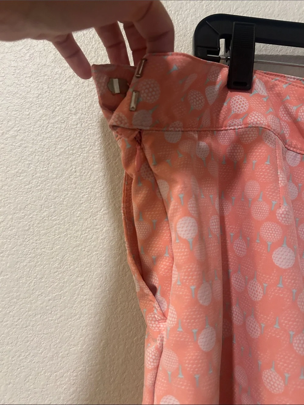 Coral Polka Dot Mini Skirt